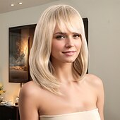 economico Parrucche trendy sintetiche-Parrucche sintetiche Kinky liscia Poco ondulata Taglio scalato Taglio asimmetrico Con fascia frontale A macchina Parrucca 16 pollici A1 Capelli sintetici Per donna Classico Comodo Colore Graduale e