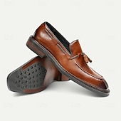 economico Mocassini in pelle premium-mocassini da uomo in vera pelle fatti a mano - scarpe eleganti con nappine marroni di prima qualità per il kentucky derby, occasioni formali e di lavoro