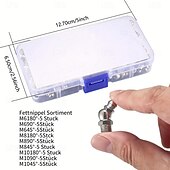 cheap Vehicle Repair Tools-60-Piece Premium Metric Grease Nipple Zerk Fitting Kit - Complete Assortment of M6 M8 M10 Sizes with 180 45 90 Angles for Efficient Grease Gun Lubrication - Durable Metal Construction Polished
