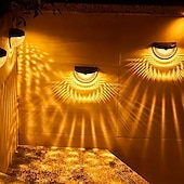 economico Applique per esterni-4 pezzi luce da parete solare impermeabile per esterni cortile giardino recinzione scala parete balcone recinzione illuminazione luce bianca luce calda radiante