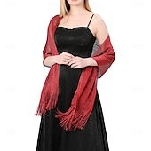 abordables enveloppes d&#039;invité de mariage-Écharpe Femme Élégant Sans manches Polyester Boléros de Mariage Avec Couleur unie Pour Soirée Printemps &amp; Été
