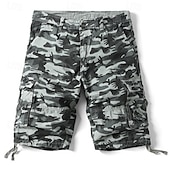 economico Classico-Per uomo Pantaloncini cargo Pantaloncini mimetici Shorts Pantaloncini Estivi Multi-tasche Tasca con Patta Semplice Mimetico Comodità Indossabile Lunghezza al ginocchio All&#039;aperto Sport Quotidiano