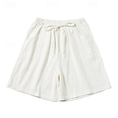 economico Fondamenti Falsi Essenziali-Per donna Finto cotone e lino Shorts Pantaloni Eleganti Pantaloncini Estivi Moda Corto Naturale Semplice Tasca Design con Coulisse Elastica All'aperto Confortevole All'aperto Vacanza Rosso Verde