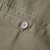 cheap Dress Shorts-Men's Shorts Dress Shorts Summer Shorts Work Shorts Golf Shorts Buttons Multi Pocket Plain Comfort Wearable Knee Length Outdoor Daily Holiday Fashion Casual Black Army Green