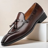 economico Semi-formale-scarpe derby kentucky marroni da uomo con dettaglio nappa - oxford in pelle lucida per eventi di corsa e occasioni formali