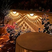 economico Applique per esterni-4 pezzi luce da parete solare impermeabile per esterni cortile giardino recinzione scala parete balcone recinzione illuminazione luce bianca luce calda radiante