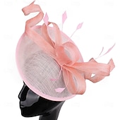 abordables Tocado de Boda-Tocados Plumas Sinamay Boda Fiesta de Noche Elegante Boda Con Pluma Celada Sombreros