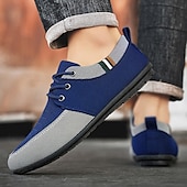 baratos Ténis para Homem-sapatos masculinos casuais com cadarço em bege e azul marinho, design exclusivo em tecido, perfeitos para o estilo e conforto do dia a dia
