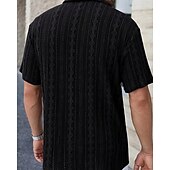 cheap Men&#039;s Button Up Shirts-Men&#039;s Shirt Summer Shirt Casual Shirt Beach Shirt Button Up Shirt Black White Brown Short Sleeve Plain Shirt Collar Vacation Hawaiian Clothing Apparel Polyester Fashion Casual Comfortable
