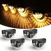 cheap Outdoor Wall Lights-4PCS Outdoor Solar LED Wall Light Waterproof Fence Lights Garden Fence Yard Wall Lighting Decoration