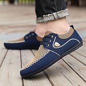 cheap Men&#039;s Sneakers-Men&#039;s Navy Blue Nylon Casual Shoes with Textured Fabric and Lace Detailing - Ideal for Everyday Comfort