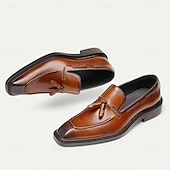 economico Mocassini in pelle premium-mocassini da uomo in vera pelle fatti a mano - scarpe eleganti con nappine marroni di prima qualità per il kentucky derby, occasioni formali e di lavoro