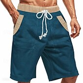 baratos Shorts de moletom-Homens calções atléticos Shorts de moletom Calção Shorts de verão Bolsos Com Cordão Cintura elástica Bloco de cor Conforto Respirável Curto Ao ar livre Esportes Clássico Casual Preto Azul