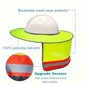 cheap Sun Protection-2-piece Reflective Sun Hat and Necksuit Set High-visibility Full-edge Mesh Fabric Polyester Neck Protector With Headband Mask Hand-washed Outdoor Gear