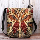 billiga Crossbodyväskor-crossbody-väska med vintage phoenix-tryck för kvinnor – boho-axelväska med justerbar rem, messenger-väska i etnisk stil för resor, shopping och vardagsbruk