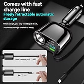 levne Nabíječky do auta-zasouvací nabíječka do auta 5v1 rychlonabíjecí adaptér do auta 12v-24v univerzální pro iphone samsung xiaomi