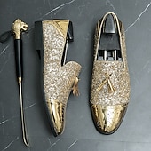 cheap Loafers-Men's Prom Shoes - Blue Textured Velvet Slip-On Loafers for Bold and Fashion-Forward Formal Wear