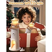 cheap Decorative Lights-LED Night Lights Spotlights Moon Lamp Projector Night LightLighthouse Decor Light Night Light for KidsMoon Light Galaxy Projector Rechargeable LED Aesthetic Table Lamp Christmas Birthday Gifts for Kids Boys Girl