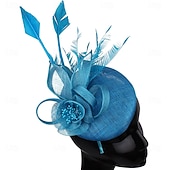 お買い得  ファシネーター-ヘッドドレス　チュールフラックスフェドーラハット　結婚式　イブニングパーティー　競馬　カクテル　エレガントヴィンテージ　可愛いフラワーヘッドピース　ヘッドウェア