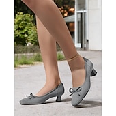 levne Block Heels-dámské lodičky z úpletu na nízkém podpatku – prodyšné lehké pohodlné boty do kanceláře, do práce i na běžné nošení