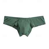 cheap Men&#039;s Briefs Underwear-Men&#039;s 1 PCS Basic Panties Brief Underwear Patchwork Polyester Breathable Soft Comfortable Plain Mid Rise Black White