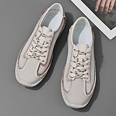 economico Sneakers da uomo-scarpe casual da uomo con lacci fatte a mano color bordeaux e grigio – scarpe da passeggio in pelle vintage