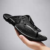 preiswerte Urlaubsandalen-Moderne Flip-Flops aus hellbraunem Kunstleder für Herren mit doppelten Aussparungen und verstellbaren Riemen – vielseitiges Schuhwerk für Komfort im Alltag