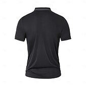 levne Pánské elitní polo-Pánské Pólo Práce ulice Klasický Krátký rukáv prázdniny Módní Pevná barva Proužky Knoflíky Stripe-Trim Léto Jaro Černá Bílá Světle šedá Pólo