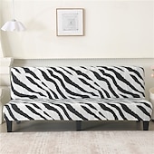 billiga Futon soffa-jacquardtyg armlös bäddsoffa överdrag soffa nyår dekor överdrag stretchskydd elastiskt bänkskydd