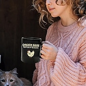 levne Šálky a hrnečky-legrační dárek hrnek vzhled kuře hra černá 11oz šálek kávy vtipný dárek pro muže manžel přítel výročí svatby narozeniny vánoce