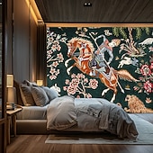 olcso Középkori faliszőnyeg-Középkori falikárpit Középkor falikárpit Etnikai vintage Fali művészet Nagy falikárpit Freskó díszítés Fénykép háttér takaró Függöny Otthon Hálószoba Nappali dekoráció