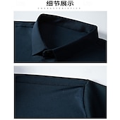 cheap Men&#039;s Non Iron Shirts-Men&#039;s Dress Shirt Button Up Shirt Plain Wedding Party Black White Red Blue Short Sleeve Lapel Spring &amp;  Fall Clothing Apparel