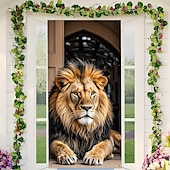 billige Dørdeksler-Dyr Løve Dørdekorasjoner Dørtrekk Dør Tapestry Dør Gardin Dekorasjon Bakgrunn Innendørs/Utendørs Dør Banner Forsidehus