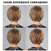 abordables perruque plus âgée-Perruque Synthétique Ondulé Vague d&#039;eau Coupe dégradée Coupe Asymétrique Fabriqué à la Machine Perruque 12 pouces A1 Cheveux synthétiques Femmes Classique Confortable Cheveux Mèches / Balayage Blond