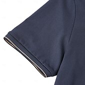 preiswerte Klassisches Poloshirt für Herren-Herren Poloshirt aus Seide, Baumwolle und Lyocell, Strick-Polopullover, Business-Casual, Revers, kurze Ärmel, formell, Farbblock, Knöpfe, Sommer, Marineblau, Braun, Armeegrün, Dunkelgrau