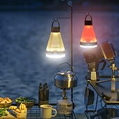 baratos Luzes e lanternas de acampamento-Luzes LED externas lanternas de acampamento com 6 modos de luz tipo C lâmpada de mão à prova d&#039;água para acampamento caminhadas quedas de energia 1 unidade (preto/verde)