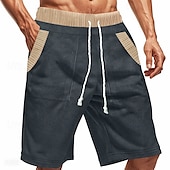 baratos Shorts de moletom-Homens calções atléticos Shorts de moletom Calção Shorts de verão Bolsos Com Cordão Cintura elástica Bloco de cor Conforto Respirável Curto Ao ar livre Esportes Clássico Casual Preto Azul