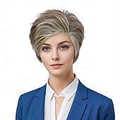 economico Parrucche da festa-Parrucca Sintetica Riccio Liscio Kinky Asimmetrico Con Fascia Fatto a macchina Parrucca 10 pollici A1 Capelli Sintetici Per donna Classico Confortevole Gradiente di colore Multicolore