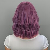 economico Parrucche trendy sintetiche-Parrucche sintetiche Ondulato Tessitura riccia Taglio asimmetrico Frangetta dritta A macchina Parrucca 14 pollici A1 Capelli sintetici Per donna Classico Comodo Colore Graduale e Sfumato Multicolore