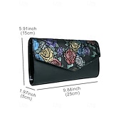 abordables Bolsos de mano y de noche-Cartera de piel sintética con estampado de mariposas y flores para mujer, con cadena, se puede llevar al hombro o cruzada, bolsillos con cremallera de varios compartimentos, adecuada para reuniones diarias y eventos de fiesta por la noche