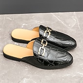 billiga Tillfällig-lackmockasiner för män - sofistikerad slip-on med metallspänne för affärs- och fritidskläder