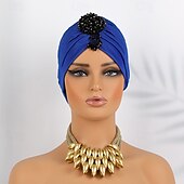 voordelige Bruiloft Zendspoel-Hoofdkleding Mix van polyester / katoen kralen Slappe hoed Tulbanden Formeel Bruiloft zin in hebben Met Nep Parel Pure Kleur Helm Hoofddeksels