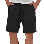 economico Classico-Per uomo Shorts Shorts di Lino Pantaloncini Estivi Shorts da Spiaggia Coulisse Elastico in vita Tasca Frontale Semplice Comodità Traspirante Lunghezza al ginocchio All&#039;aperto Lavoro Quotidiano Moda