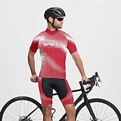abordables Maillots pour hommes-Homme Maillot Velo Cyclisme Manche Courte Cyclisme Tee-shirt Maillot avec 3 poches arrière VTT Vélo tout terrain Respirable Séchage rapide Conception anatomique Mèche Rose foncé Pourpre foncé Rouge
