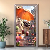 billiga Dörröverdrag-Rolig djur dansande dörrdekorationer dörröverdrag dörrgobeläng dörrgardin dekoration bakgrund inomhus/utomhus dörrbanner för främre dörr bondgård