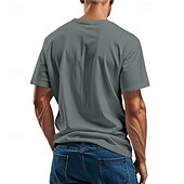 abordables T-shirts décontractés pour hommes-Homme T-shirt Chemise à manches courtes Manche Courte Col en U Été Couleur Unie / Unie Mode Designer Mode Vacances Rue Sortir Noir Blanche Bleu T-shirt haut de gamme pour homme