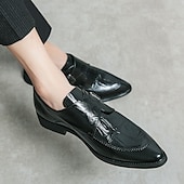 baratos Formal-sapatos formais masculinos estilo monge em couro sintético com padrão de crocodilo brilhante, design elegante com fecho de fivela para eventos empresariais e formais