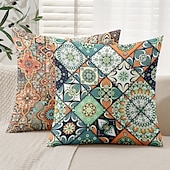 billiga boho stil-Mandala bohemisk dekorativ kuddöverdrag 1 styck mjukt fyrkantigt soffkuddcase kuddfodral för sovrum vardagsrum soffa stol