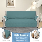 baratos Capa de Sofá-capa de sofá à prova d&#039;água para almofada capa de sofá para cães capa protetora de móveis resistente à água com bastões de espuma tiras elásticas para gato de estimação