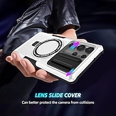 お買い得  サムスン用ケース-Samsung Galaxy S24 Ultra Plus S24 FE S23 Ultra Plus S22 Plus Ultra用電話ケーススタンドホルダー付きマグネットサポートワイヤレス充電レトロPC